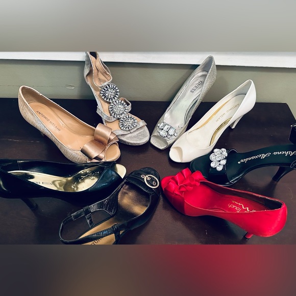 For every colour outfit! 8 Pairs Sz 5.5 & 6 Dressy Heels Pumps AK Melani Guess - Picture 11 of 13